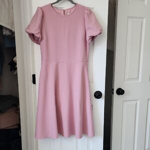 Gal Meets Glam Dusty Pink Midi Puff Sleeve Dress
